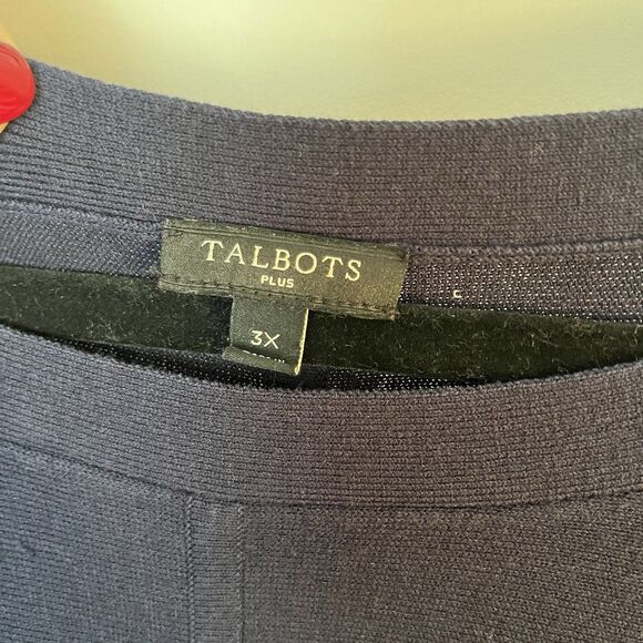 Talbots Navy Blue Boat Neck 3/4 Sleeve Dolman Sweater 3X 266 - Picture 3 of 7